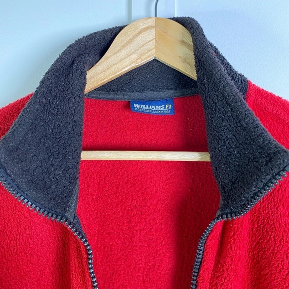 Vintage Williams F1 Racing Fleece Jacket Pile Full Zip Red Black Large - Picture 9 of 11